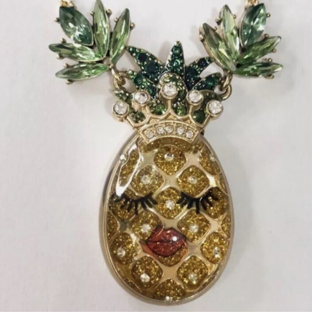 Betsey Johnson Summer Picnic Pineapple Face Necklace